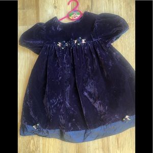 4t Girls vintage Bonnie Jean navy Velvet dress